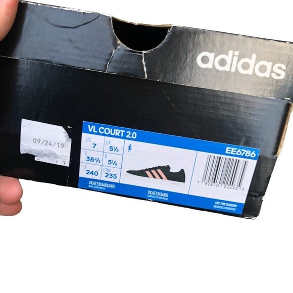 Brand New Adidas VL Court 2.0 Grey Glow Pink Size 7 - Picture 5 of 11
